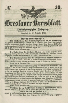 Breslauer Kreisblatt. Jg.23, № 39 (27 September 1856)