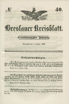 Breslauer Kreisblatt. Jg.23, № 40 (4 October 1856)
