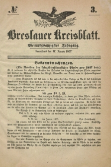 Breslauer Kreisblatt. Jg.24, № 3 (17 Januar 1857) + dod.