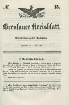 Breslauer Kreisblatt. Jg.24, № 15 (11 April 1857)