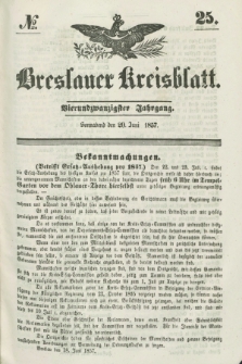 Breslauer Kreisblatt. Jg.24, № 25 (20 Juni 1857) + dod.