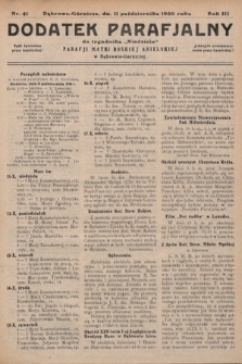 Dodatek Parafjalny do tygodnika „Niedziela” Parafji Matki Boskiej Anielskiej w Dąbrowie-Górniczej. 1936, nr 41