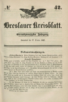 Breslauer Kreisblatt. Jg.24, № 42 (17 November 1857) + dod.
