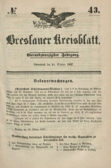 Breslauer Kreisblatt. Jg.24, № 43 (24 October 1857) + dod.