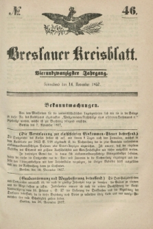 Breslauer Kreisblatt. Jg.24, № 46 (14 November 1857) + dod.