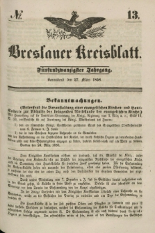 Breslauer Kreisblatt. Jg.25, № 13 (27 März 1858) + dod.
