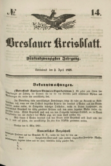 Breslauer Kreisblatt. Jg.25, № 14 (3 April 1858)