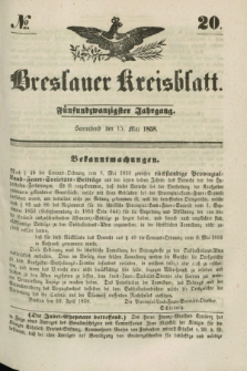 Breslauer Kreisblatt. Jg.25, № 20 (15 Mai 1858) + dod.