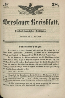 Breslauer Kreisblatt. Jg.25, № 28 (11 Juli 1858)