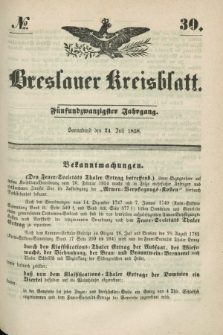 Breslauer Kreisblatt. Jg.25, № 30 (24 Juli 1858) + dod.