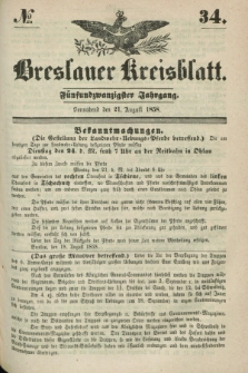 Breslauer Kreisblatt. Jg.25, № 34 (21 August 1858)