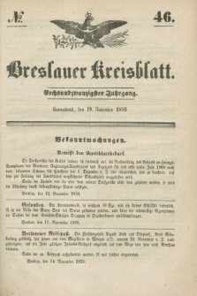 Breslauer Kreisblatt. Jg.26, № 46 (19 November 1859)