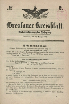 Breslauer Kreisblatt. Jg.27, № 2 (14 Januar 1860) + dod.