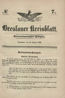 Breslauer Kreisblatt. Jg.27, № 7 (18 Februar 1860)