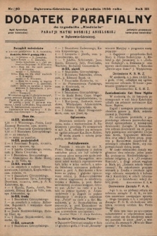 Dodatek Parafjalny do tygodnika „Niedziela” Parafji Matki Boskiej Anielskiej w Dąbrowie-Górniczej. 1936, nr 50