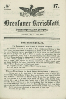 Breslauer Kreisblatt. Jg.27, № 17 (28 April 1860)
