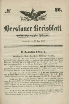 Breslauer Kreisblatt. Jg.27, № 26 (30 Juni 1860) + dod.