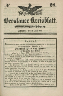 Breslauer Kreisblatt. Jg.27, № 28 (14 Juli 1860)