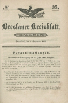 Breslauer Kreisblatt. Jg.27, № 35 (1 September 1860) + dod.