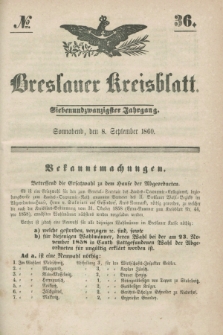 Breslauer Kreisblatt. Jg.27, № 36 (8 September 1860)