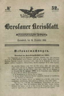 Breslauer Kreisblatt. Jg.27, № 52 (29 December 1860)