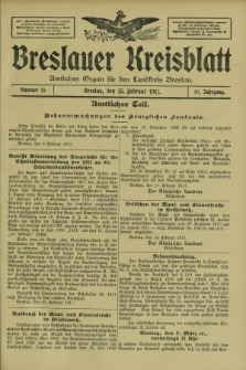 Breslauer Kreisblatt : amtliches Organ für den Landkreis Breslau. Jg.79, nr 13 (15 Februar 1911)