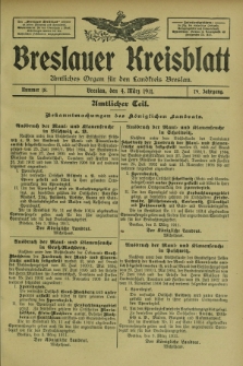 Breslauer Kreisblatt : amtliches Organ für den Landkreis Breslau. Jg.79, nr 18 (4 März 1911) + dod.