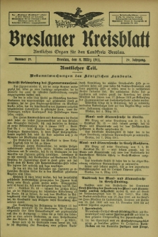 Breslauer Kreisblatt : amtliches Organ für den Landkreis Breslau. Jg.79, nr 19 (8 März 1911)