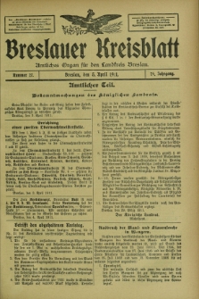 Breslauer Kreisblatt : amtliches Organ für den Landkreis Breslau. Jg.79, nr 27 (5 April 1911) + dod.