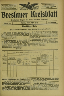 Breslauer Kreisblatt : amtliches Organ für den Landkreis Breslau. Jg.79, nr 28 (8 April 1911) + dod.