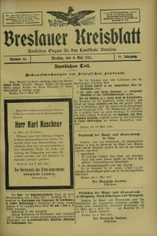 Breslauer Kreisblatt : amtliches Organ für den Landkreis Breslau. Jg.79, nr 36 (6 Mai 1911) + dod.