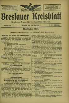 Breslauer Kreisblatt : amtliches Organ für den Landkreis Breslau. Jg.79, nr 40 (20 Mai 1911) + dod.