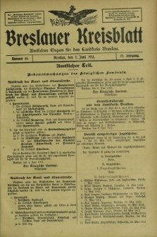 Breslauer Kreisblatt : amtliches Organ für den Landkreis Breslau. Jg.79, nr 45 (7 Juni 1911) + dod. + wkładka