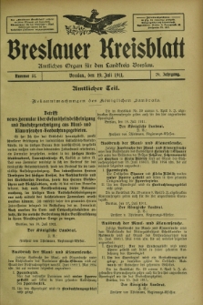 Breslauer Kreisblatt : amtliches Organ für den Landkreis Breslau. Jg.79, nr 57 (19 Juli 1911)