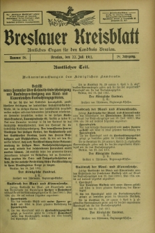 Breslauer Kreisblatt : amtliches Organ für den Landkreis Breslau. Jg.79, nr 58 (22 Juli 1911) + dod.