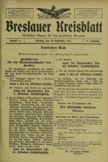 Breslauer Kreisblatt : amtliches Organ für den Landkreis Breslau. Jg.79, nr 75 (20 September 1911) + dod.