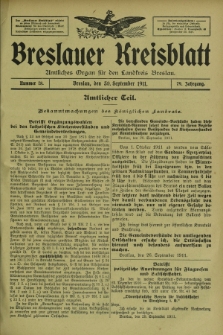 Breslauer Kreisblatt : amtliches Organ für den Landkreis Breslau. Jg.79, nr 78 (30 September 1911) + dod.
