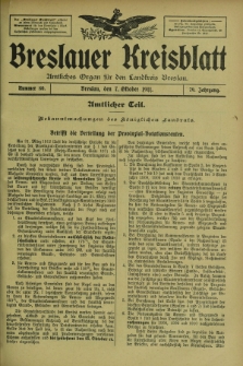 Breslauer Kreisblatt : amtliches Organ für den Landkreis Breslau. Jg.79, nr 80 (7 Oktober 1911)