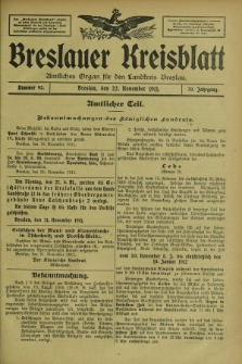 Breslauer Kreisblatt : amtliches Organ für den Landkreis Breslau. Jg.79, nr 93 (22 November 1911) + dod.