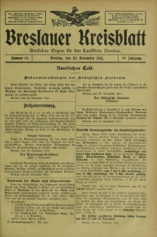 Breslauer Kreisblatt : amtliches Organ für den Landkreis Breslau. Jg.79, nr 95 (29 November 1911) + dod.