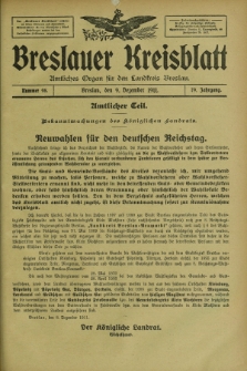 Breslauer Kreisblatt : amtliches Organ für den Landkreis Breslau. Jg.79, nr 98 (9 Dezember 1911) + dod.