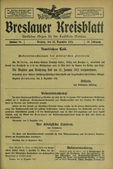 Breslauer Kreisblatt : amtliches Organ für den Landkreis Breslau. Jg.79, nr 99 (13 Dezember 1911) + dod.