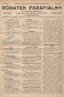 Dodatek Parafjalny do tygodnika „Niedziela” Parafji Matki Boskiej Anielskiej w Dąbrowie-Górniczej. 1937, nr 15