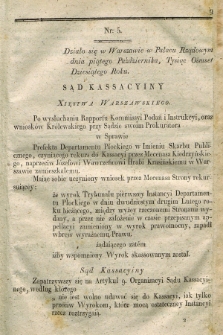 Dziennik Dekretów Sądu Kassacyinego Xięstwa Warszawskiego. [T.1], [Oddział 1], nr 5-8 (5 października 1810)