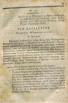 Dziennik Dekretów Sądu Kassacyinego Xięstwa Warszawskiego. [T.1], [Oddział 2], nr 12-13 (14 grudnia 1810)