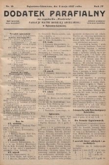 Dodatek Parafjalny do tygodnika „Niedziela” Parafji Matki Boskiej Anielskiej w Dąbrowie-Górniczej. 1937, nr 18