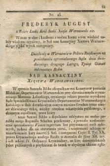 Dziennik Dekretów Sądu Kassacyinego Xięstwa Warszawskiego. T.1, Oddział 2, nr 23 (22 lutego 1811)