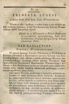 Dziennik Dekretów Sądu Kassacyinego Xięstwa Warszawskiego. [T.1], [Oddział 2], nr 24 (22 lutego 1811)
