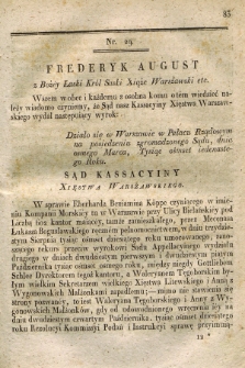 Dziennik Wyroków Sądu Kassacyinego Xsięstwa Warszawskiego. T.1, Oddział 3, nr 29 (8 marca 1811)