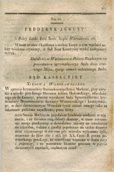 Dziennik Wyroków Sądu Kassacyinego Xsięstwa Warszawskiego. T.1, Oddział 4, nr 44 (3 maja 1811)